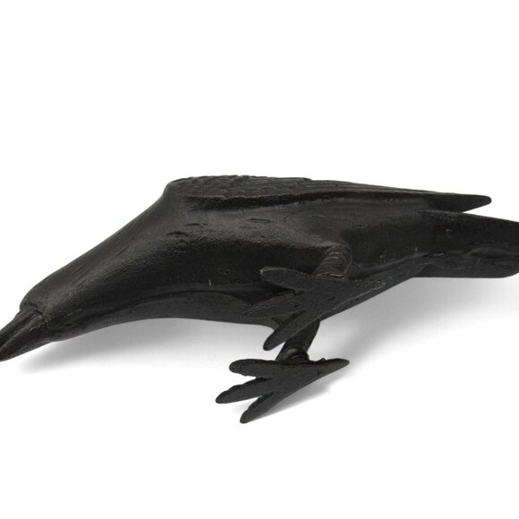 Cast Iron CROW or RAVEN with Head Down Black Rustic Finish Home And Garden 10" - Picture 5 of 11